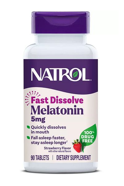 Natrol Melatonin 5mg Sleep Aid Fast Dissolve Tablets - Strawberry - 90 Tablets