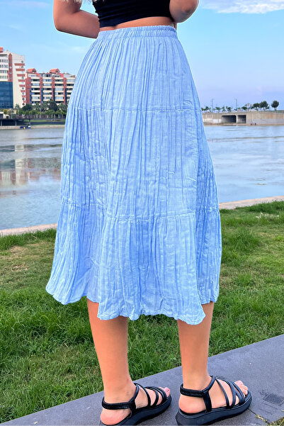 DSB Şile Bezi Orta Boy Yazlık Etek Astarlı %100 Pamuklu 70cm