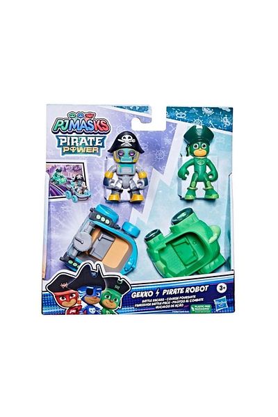Hasbro Set 2 Figurines and Cars PJ Masks Power Gekko & Pirate Robot, 15 cm