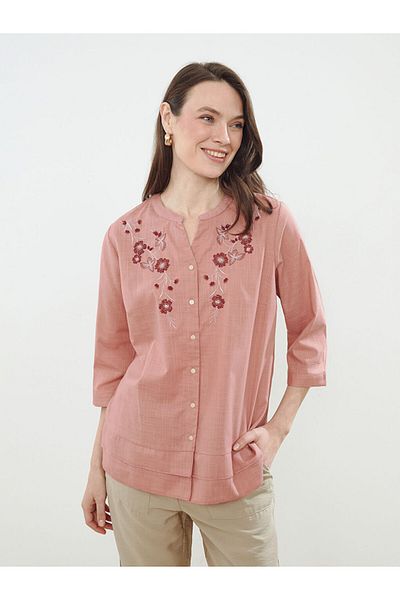 LC Waikiki New Season Low Collar Floral Nakisli Blouse - S5Ik34Z8