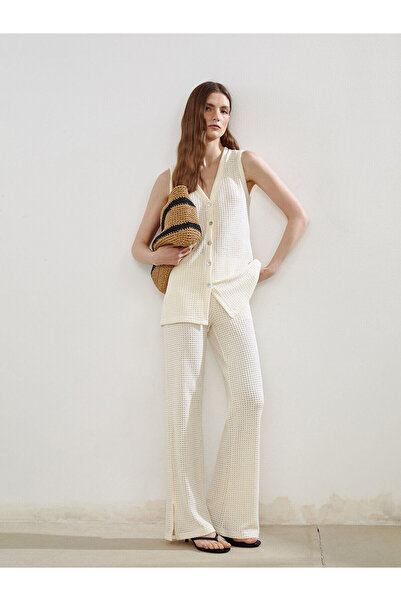 LC Waikiki Pantaloni de damă cu model cu talie elastică sezon nou - S5NM43Z8