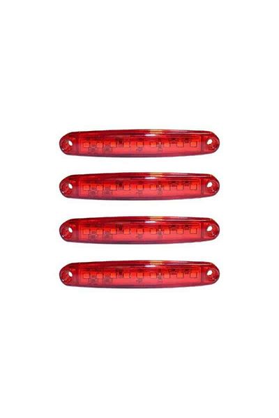 BGRJ Automotive Set of 4 red side marker lamps, 9SMD, 12-24V
