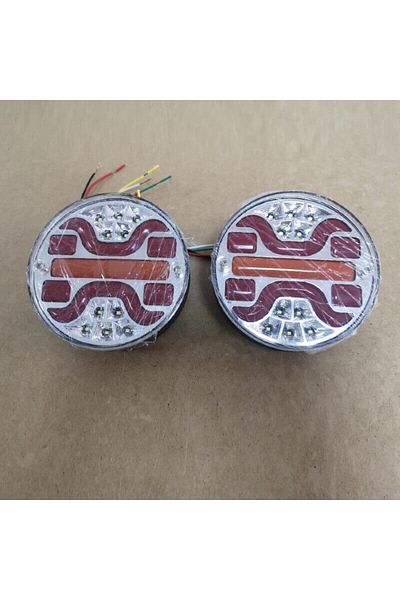 BGRJ Automotive Round LED taillights, full LED, trailer, 12-24V, dynamic signaling