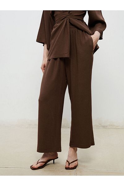 LC Waikiki Women's Linen Blended Pants with Elastic Waist