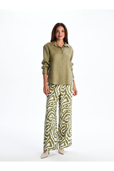 LC Waikiki Rmz Gi̇yi̇m Farkiyla Women's Embroidered Trousers with Waist Cord