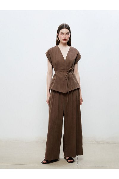 LC Waikiki Wide Leg Women's Trousers with Elastic Waist