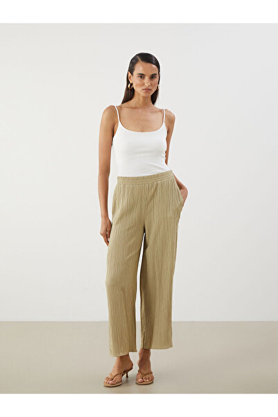 LC Waikiki New Season Elastic Waist Textured Women's Trousers - S5K500Z8
