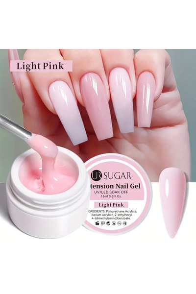Born Pretty UR Sugar Light Pink Extension Nail Gel /Açık Pembe Protez Tırnak ...