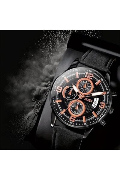 Feronnucci Men's Wristwatch Calendar Leather Band Sports Case Modern Watch St-602