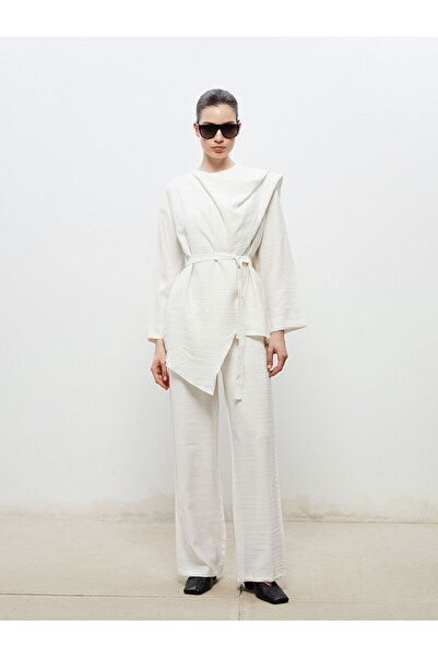 LC Waikiki Özmarka Νέα Σεζόν Γυναικείο Παντελόνι με Ελαστική Μέση και Λινή Όψη