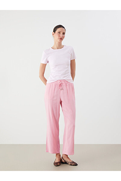 LC Waikiki Peak New Season Elastic Waist Wide Leg Women's Trousers