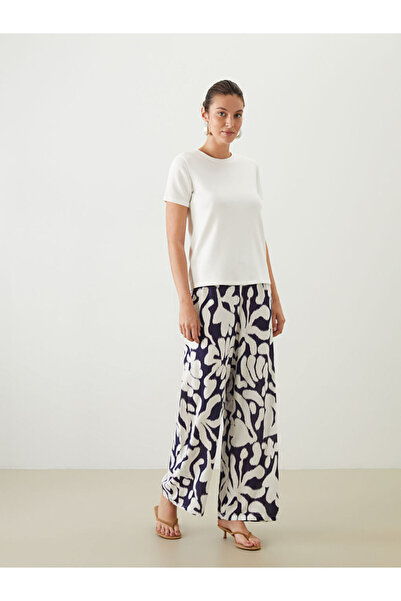 LC Waikiki Gemusterte Damenhose mit elastischem Bund