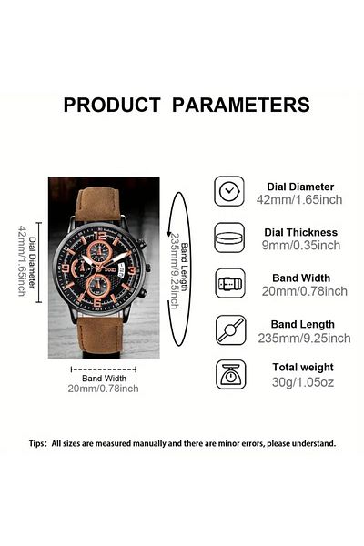 Feronnucci Men's Wristwatch Calendar Leather Band Sports Case Modern Watch St-602