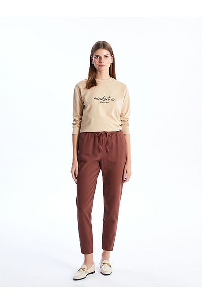 LC Waikiki Γυναικείο παντελόνι Standard Fit με ελαστική μέση