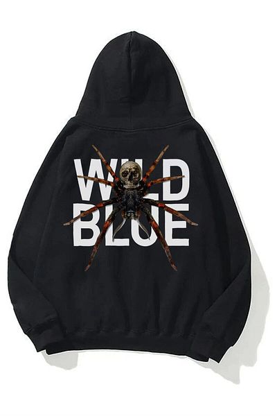 Boi Unisex Wild Blue Sweatshirt Hoodie Black
