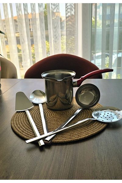 BuMeria 5 Piece Coffee Pot Scoop Colander Set |   Stainless Steel, Stylish and Durable Kitchen Set