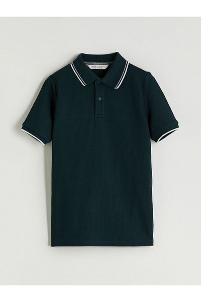 LC Waikiki New Season Polo Collar Textured Boy's T-Shirt - S5Mk99Z4