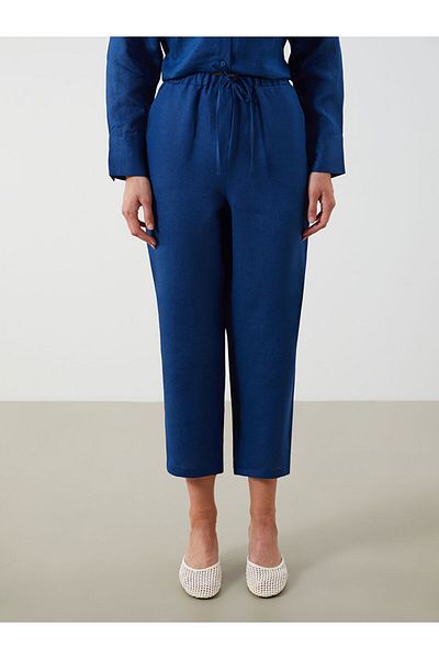 LC Waikiki Lcw Waist Elastic Linen Women's Trousers Fast Fashion