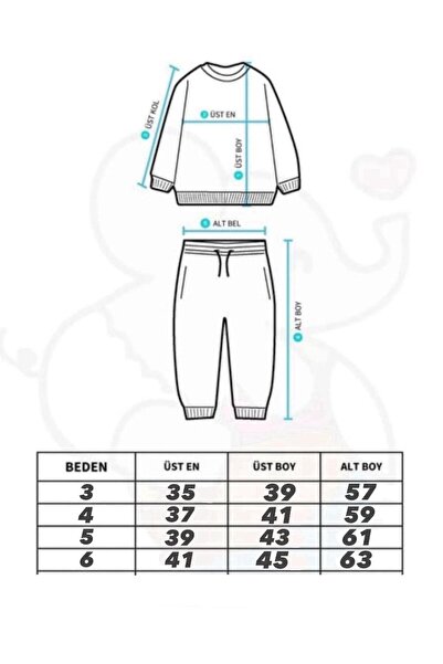 Mixima 3-4-5-6 Yaş Kız Çocuk Kol Parçalı Iki Ip Mevsimlik Alt Üst Ikili Eşofman Takım(TAM BEDEN ALINIZ)