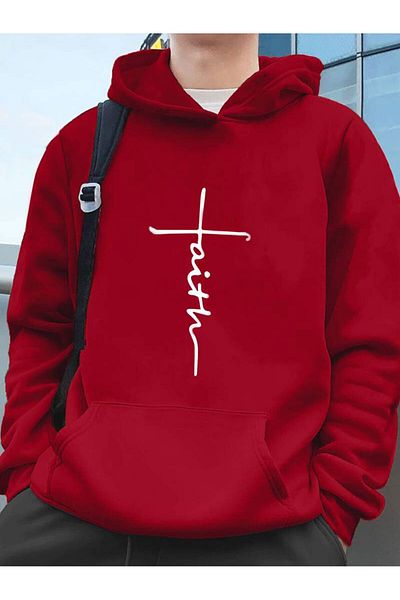 Boi Φούτερ με κουκούλα με στάμπα Faith
