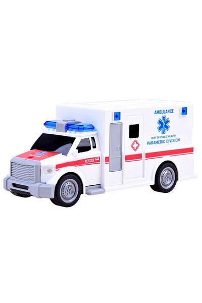 DDE Hungary Interactive and Educational Toy Ambulance with Light and Sound Effects, 20x7.7x8.5 cm