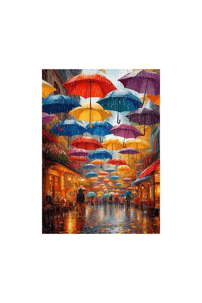Neverland 1000 Piece Puzzle - Rainy Umbrella Street