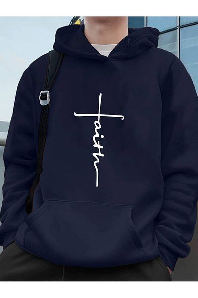Boi Φούτερ με κουκούλα με στάμπα Faith