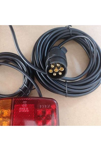 BGRJ Automotive Set of 2 magnetic LED taillights, trailer, platform, 12V, 7-pin socket