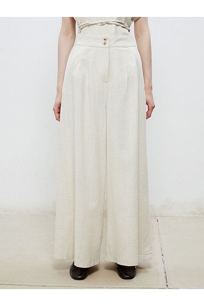 LC Waikiki Wide Leg Women's Trousers with Elastic Waist
