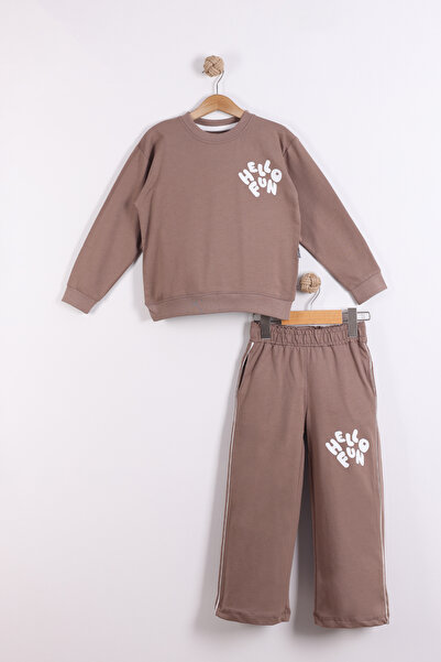 Mixima 3-4-5-6 Yaş Kız Çocuk Iki Ip Mevsimlik Alt Üst Ikili Eşofman Takım (TA...