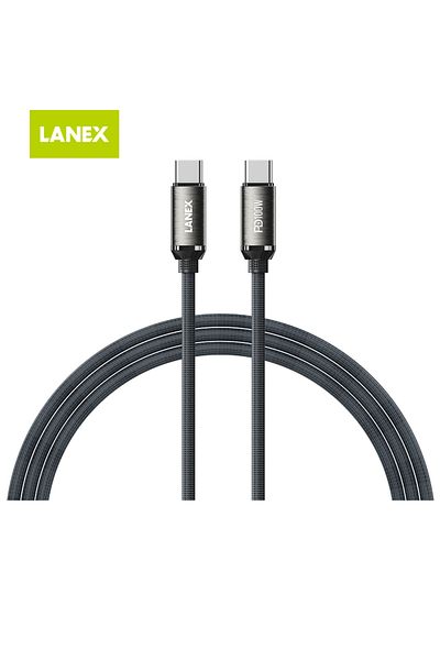 Lanex Lanix LS50CC Braided 1m 100W Fast Charging USB-C to USB-C Cable Compatible with Type-C Devices and iPhone 15-16