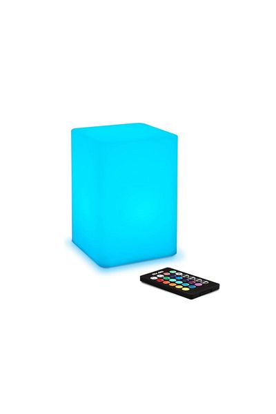 ETRONIK 6-Inch Rechargeable LED Mood Light Cube 16 RGB Colors 5 Brightness Levels 4 Modes Remote Controlled