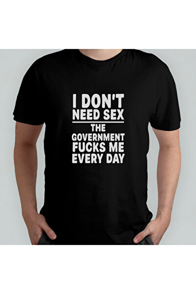 Pixxa I Don't Need Sex Komik Unisex %100 Pamuklu Bisiklet Yaka T-Shirt