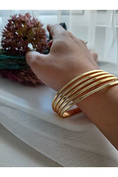 Vintage accessory 22 Ayar Altın Kaplama Ajda Bilezik 5'Li Set