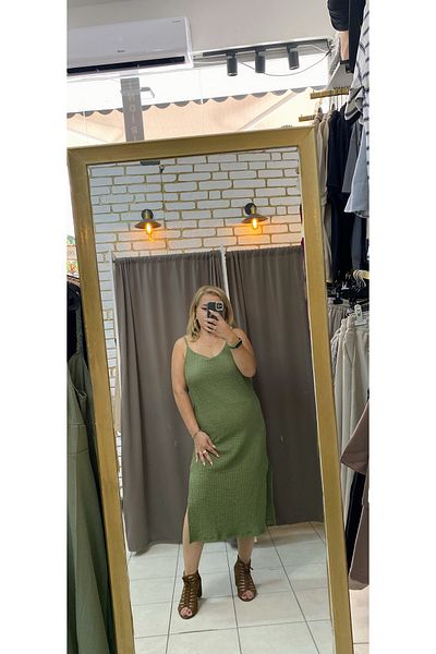 TUBA TOPTAŞ Slit Seersucker Dress