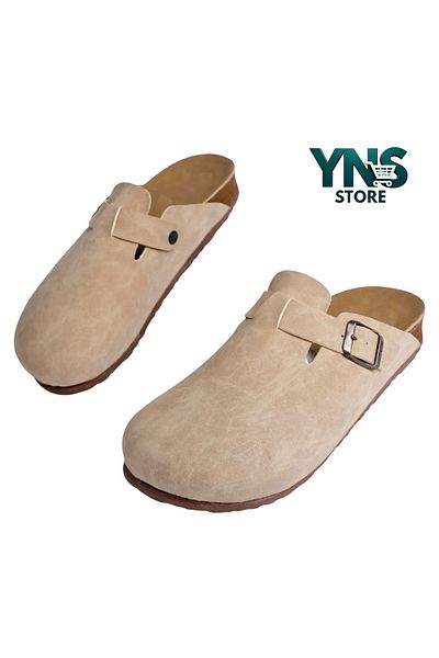 Ynsstore Νέα σεζόν Νέο μοντέλο Boston Slippers Unisex Μπεζ Χρώμα
