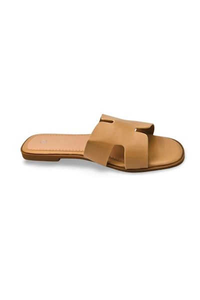 Mulanka Papuci de damă din piele ecologică, formă de H