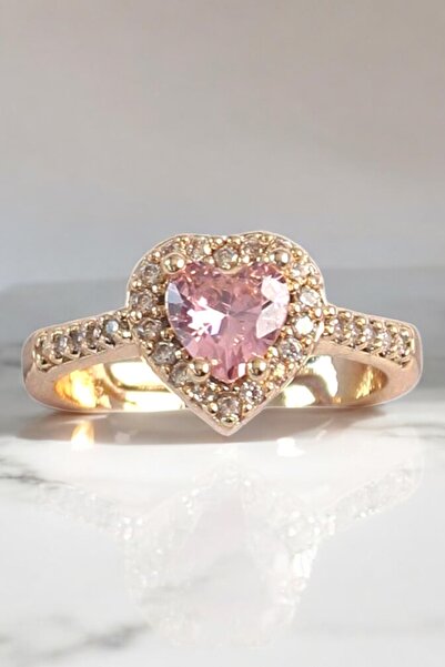 Dia store 316L Steel Pink Heart Ring Adjustable Women's Serious Relationship Ring Stainless Steel