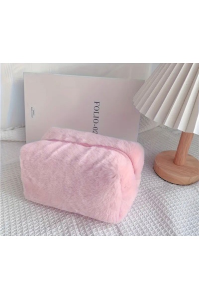 MoMMe Плюшева косметичка на блискавці, рожева – косметичка для жінок та дівчат