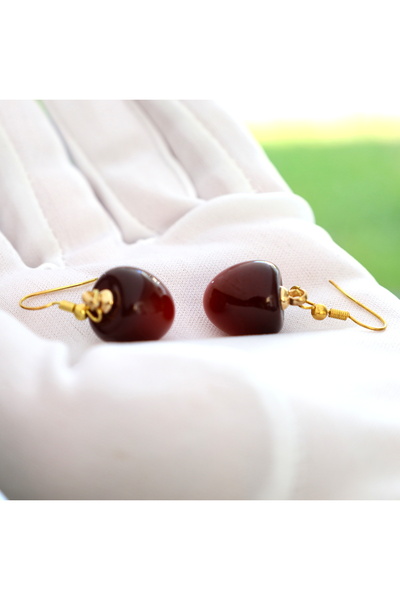 666 Mini Kırmızı Kiraz Küpe Paslanmaz Çelik Dikkat Çeken Fark Oluşturan Bir Çift Meyve tanesi