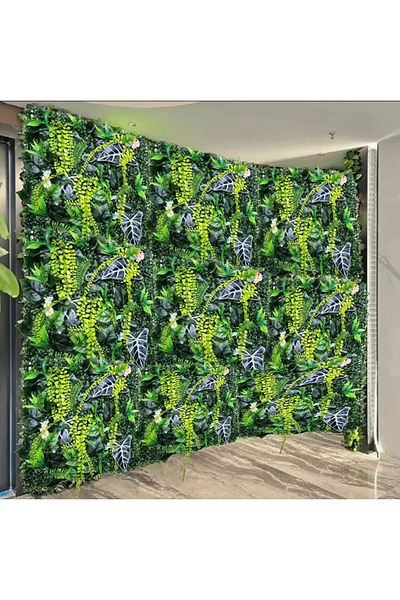 genric FFD Artificial Grass Wall Panel 50x50cm – Faux Hedge Privacy Fence Screen with UV Protectio