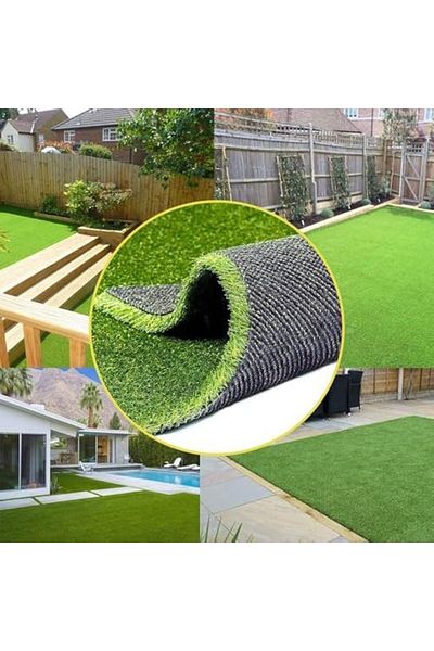 genric FFD Artificial Grass Carpet 2 x 2 Meter - Thick Fake Grass Turf for Outdoor Garden, Balcony & Lawn