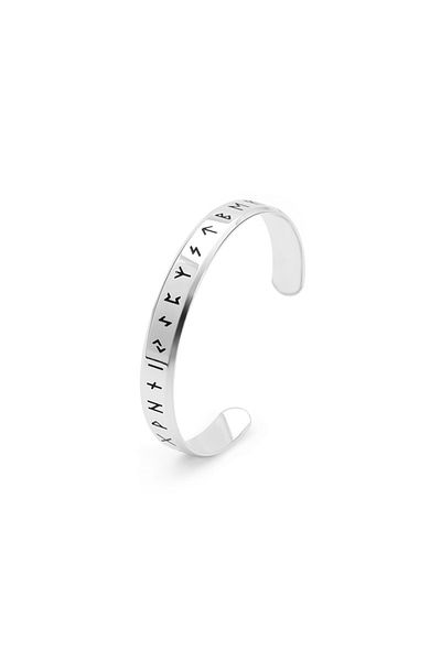 Viking Nordic Mythology Runic Alphabet Vegvisir Adjustable Non-Tarnish & Stainless Steel Bracelet