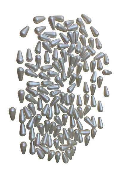 312 KONSEPT 30 Pieces Long White Pearlescent 23 mm Acrylic Beads