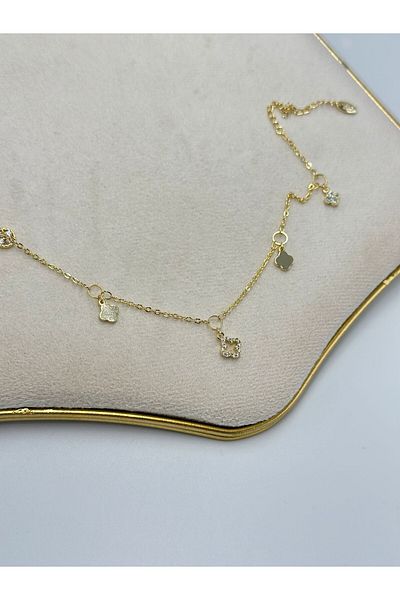 MyladyAccessoriess Clover Charm Detailed Steel Anklet
