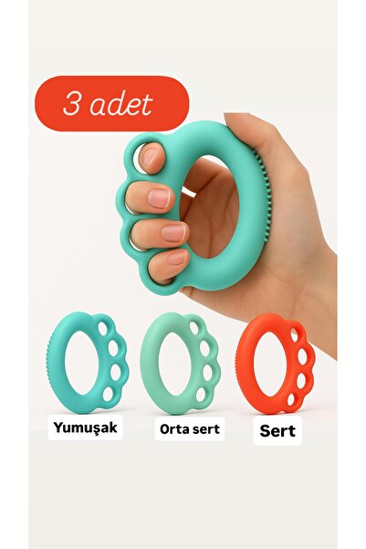 AURA LİNE 3 sertlikte Silikon El Bilek Parmak Güçlendirme Ameliyat Sonrası El Stres Egzersizi lüks silikon