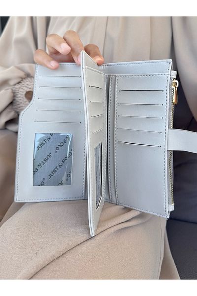 Just Polo JP Just Polo Women's Gray Multi-Eye Wallet with Coin and Card Compartments