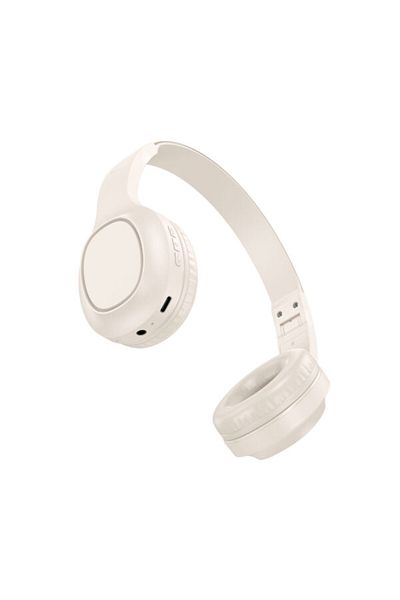 REDz Accessories Căști over-ear, Hoco W46, design pliabil, Bluetooth, autonomie baterie 20h, bej