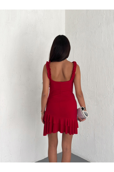 sportiness Sandy Fabric Dress with Woven Detail