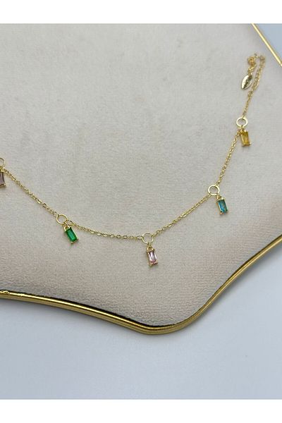 MyladyAccessoriess Colorful Baguette Charm Steel Anklet